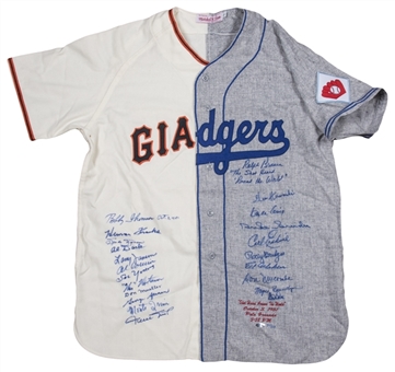 1951 Giants/Dodgers "Shot Heard Round The World" Hybrid LE 20/22 Jersey with 22 Signatures Including Thomson, Mays, Snider and Branca (Steiner)
